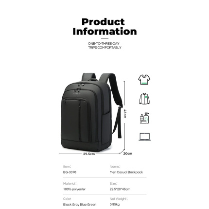 Bange® Σακίδιο πλάτης 27LT 15,6'' 3076 Μαύρο