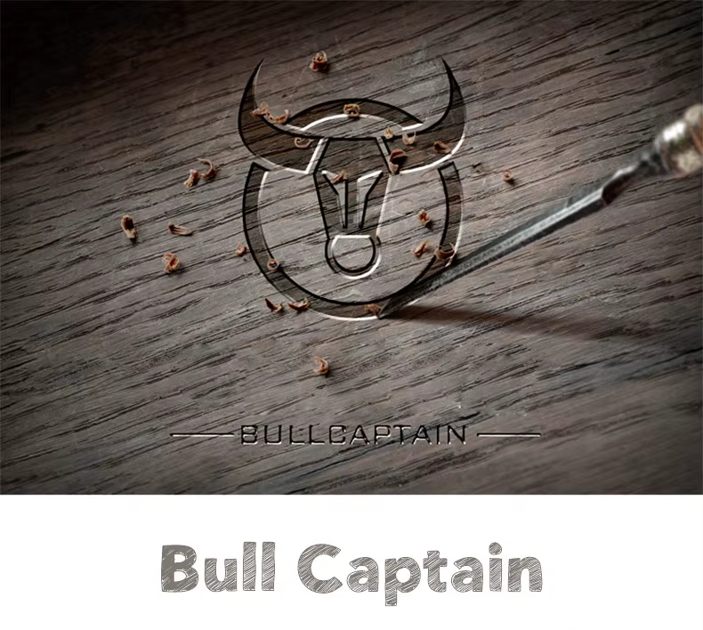 LOGO-2-2 Bull Captain® Δερμάτινο πορτοφόλι Καρτοθήκη KB476 Σκούρο Καφέ - Image 1