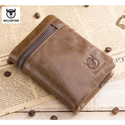 Bull Captain® Δερμάτινο πορτοφόλι QB-03 Καφέ Ανοικτό