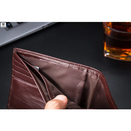 Bull Captain® Δερμάτινο πορτοφόλι QB0203-H Καφέ