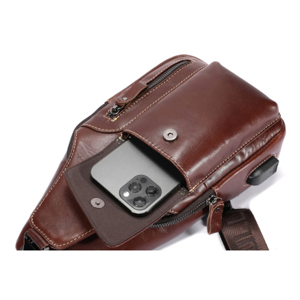 Bull Captain® Τσάντα Ωμου Χιαστί Στήθους 4,9LT XB 128 Καφέ