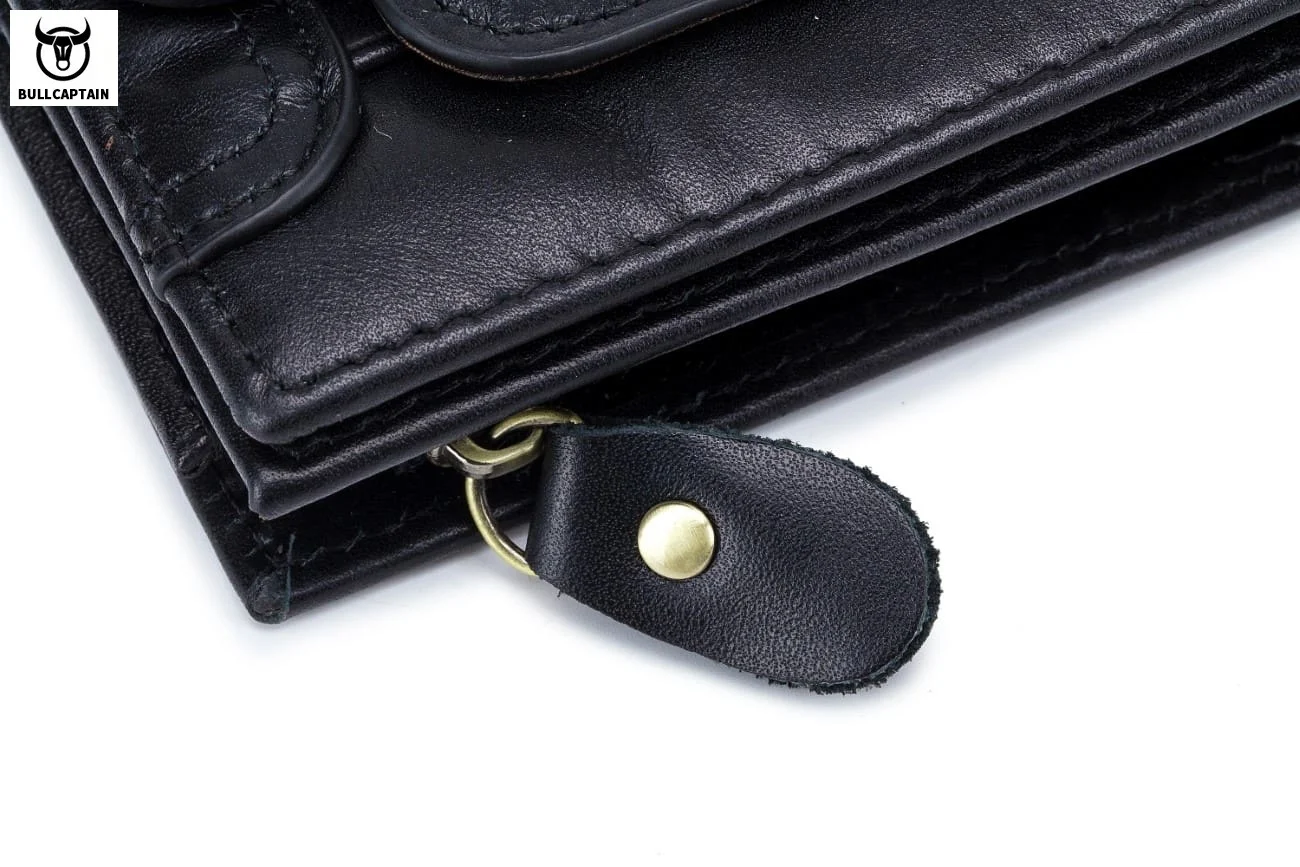 Bull Captain® Δερμάτινο πορτοφόλι QB037 Μαύρο Bull Captain® Δερμάτινο πορτοφόλι QB037 Μαύρο