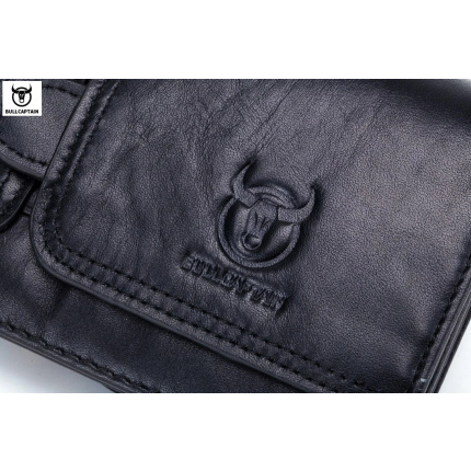 Bull Captain® Δερμάτινο πορτοφόλι QB037 Μαύρο
